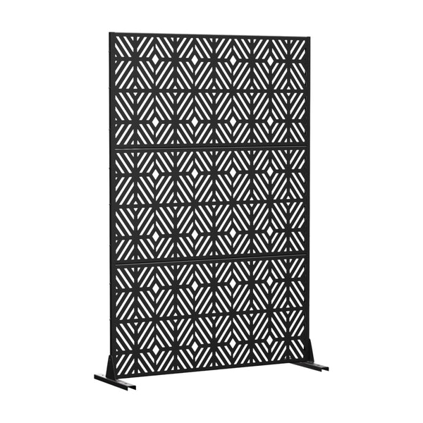 HomeRoots 72" Black Steel Three-Panel Room Divider – Modern Industrial Design for Stylish Space Separation 562843