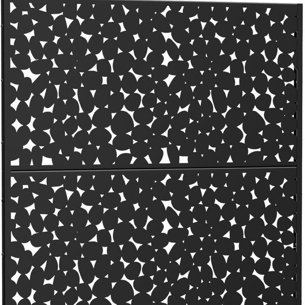 HomeRoots 72" Black Steel Three-Panel Room Divider Screen - Modern Industrial Privacy Solution for Any Space 562845