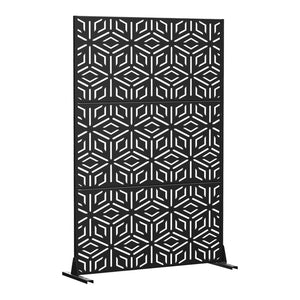 HomeRoots 72" Black Steel Three-Panel Room Divider - Modern Privacy Screen for Stylish Open Spaces & Studios 562846