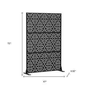 HomeRoots 72" Black Steel Three-Panel Room Divider - Modern Privacy Screen for Stylish Open Spaces & Studios 562846