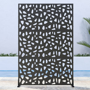 HomeRoots 72" Black Steel Three-Panel Room Divider - Modern Industrial Privacy Screen for Stylish Spaces 562847