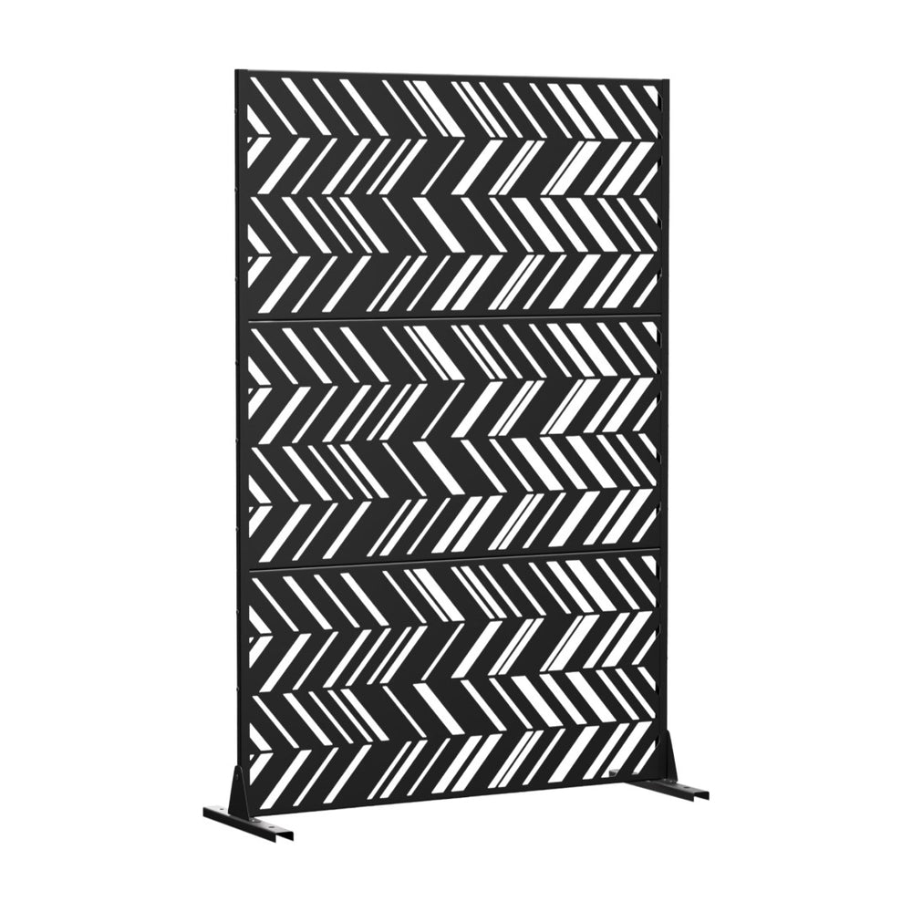 HomeRoots 72" Black Steel Three-Panel Room Divider – Modern, Versatile, and Light-Permeable Design for Any Space 562850