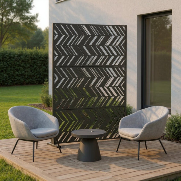 HomeRoots 72" Black Steel Three-Panel Room Divider – Modern, Versatile, and Light-Permeable Design for Any Space 562850