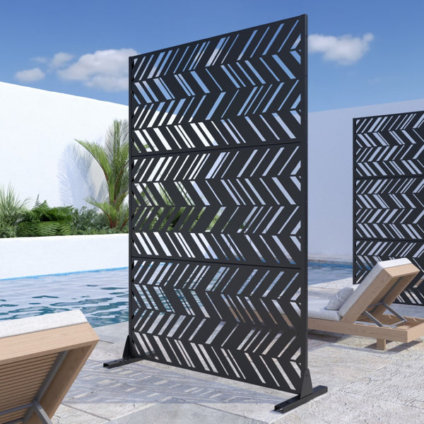 HomeRoots 72" Black Steel Three-Panel Room Divider – Modern, Versatile, and Light-Permeable Design for Any Space 562850