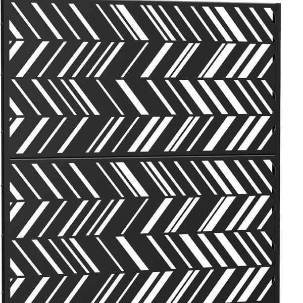 HomeRoots 72" Black Steel Three-Panel Room Divider – Modern, Versatile, and Light-Permeable Design for Any Space 562850