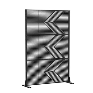 HomeRoots 72" Black Steel Three-Panel Room Divider – Stylish Privacy Screen for Modern Interiors & Versatile Use 562852