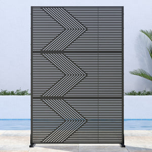 HomeRoots 72" Black Steel Three-Panel Room Divider – Stylish Privacy Screen for Modern Interiors & Versatile Use 562852