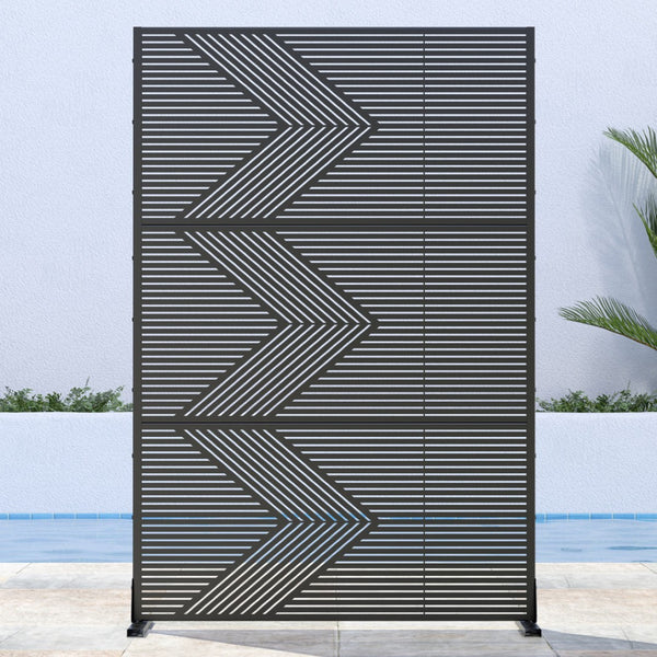 HomeRoots 72" Black Steel Three-Panel Room Divider – Stylish Privacy Screen for Modern Interiors & Versatile Use 562852