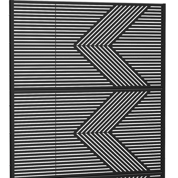 HomeRoots 72" Black Steel Three-Panel Room Divider – Stylish Privacy Screen for Modern Interiors & Versatile Use 562852