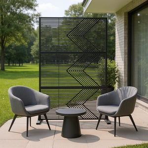 HomeRoots 72" Black Steel Three-Panel Room Divider – Stylish Privacy Screen for Modern Interiors & Versatile Use 562852