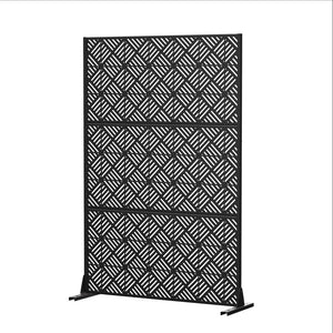 HomeRoots 72" Black Steel Three-Panel Room Divider - Modern Industrial Design for Versatile Space Solutions 562853