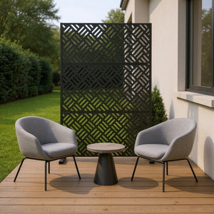 HomeRoots 72" Black Steel Three-Panel Room Divider - Stylish, Durable Privacy Screen for Modern Spaces & Offices 562854