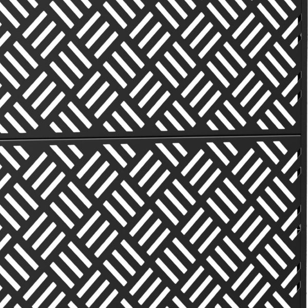 HomeRoots 72" Black Steel Three-Panel Room Divider - Stylish, Durable Privacy Screen for Modern Spaces & Offices 562854