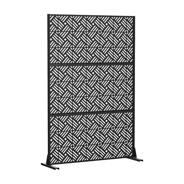 HomeRoots 72" Black Steel Three-Panel Room Divider - Stylish Privacy Screen for Home, Studio & Events 562855