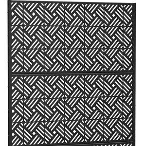 HomeRoots 72" Black Steel Three-Panel Room Divider - Stylish Privacy Screen for Home, Studio & Events 562855