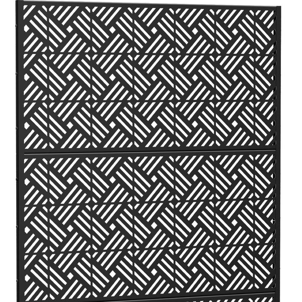 HomeRoots 72" Black Steel Three-Panel Room Divider - Stylish Privacy Screen for Home, Studio & Events 562855