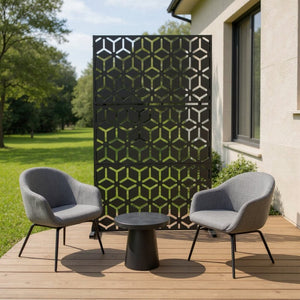HomeRoots 72" Black Steel Three-Panel Room Divider – Stylish & Versatile Privacy Screen for Any Space 562856