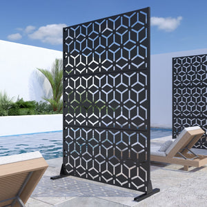 HomeRoots 72" Black Steel Three-Panel Room Divider – Stylish & Versatile Privacy Screen for Any Space 562856