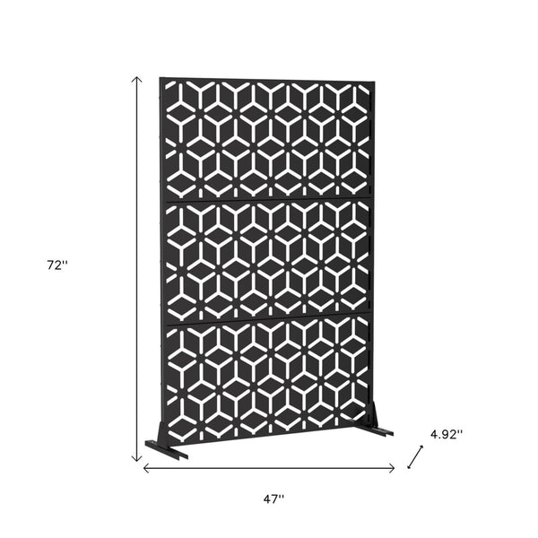 HomeRoots 72" Black Steel Three-Panel Room Divider – Stylish & Versatile Privacy Screen for Any Space 562856