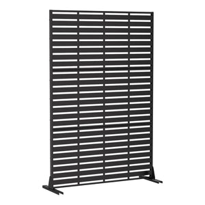 HomeRoots 72" Black Steel Three-Panel Room Divider - Modern Privacy Screen for Stylish Indoor & Outdoor Spaces 562859
