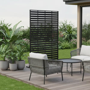HomeRoots 72" Black Steel Three-Panel Room Divider - Modern Privacy Screen for Stylish Indoor & Outdoor Spaces 562859