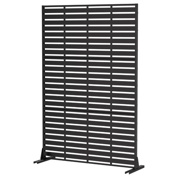HomeRoots 72" Black Steel Three-Panel Room Divider - Modern Privacy Screen for Stylish Indoor & Outdoor Spaces 562859