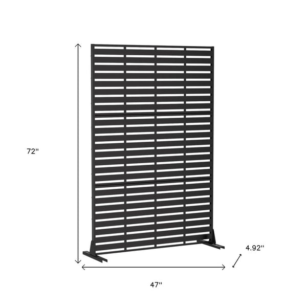 HomeRoots 72" Black Steel Three-Panel Room Divider - Modern Privacy Screen for Stylish Indoor & Outdoor Spaces 562859