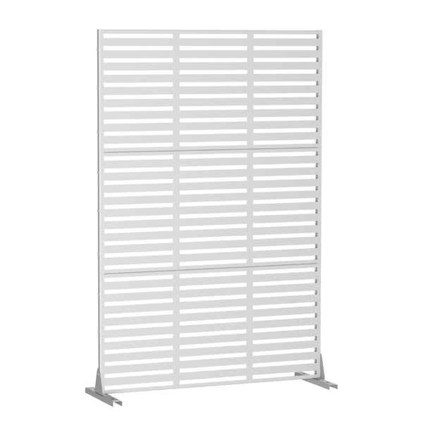 HomeRoots 72" Modern White Steel Three-Panel Room Divider - Stylish Privacy Screen with Translucent Design 562860