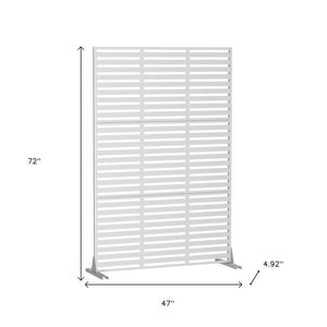 HomeRoots 72" Modern White Steel Three-Panel Room Divider - Stylish Privacy Screen with Translucent Design 562860