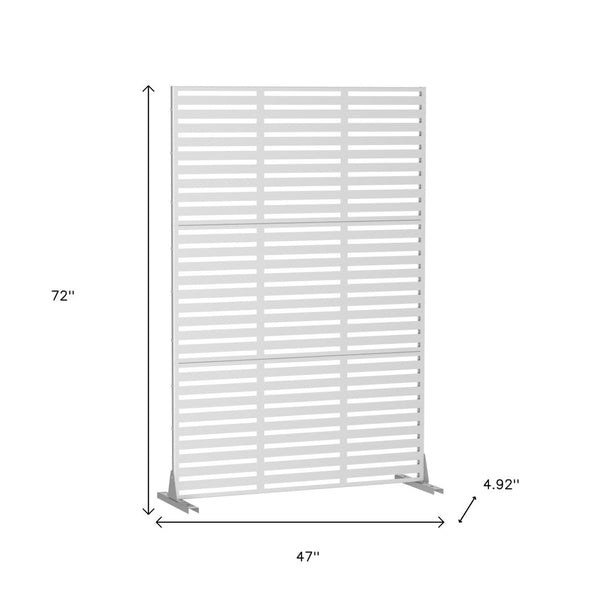 HomeRoots 72" Modern White Steel Three-Panel Room Divider - Stylish Privacy Screen with Translucent Design 562860