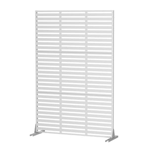 HomeRoots 72" Modern White Steel Three-Panel Room Divider - Stylish Privacy Screen with Translucent Design 562860