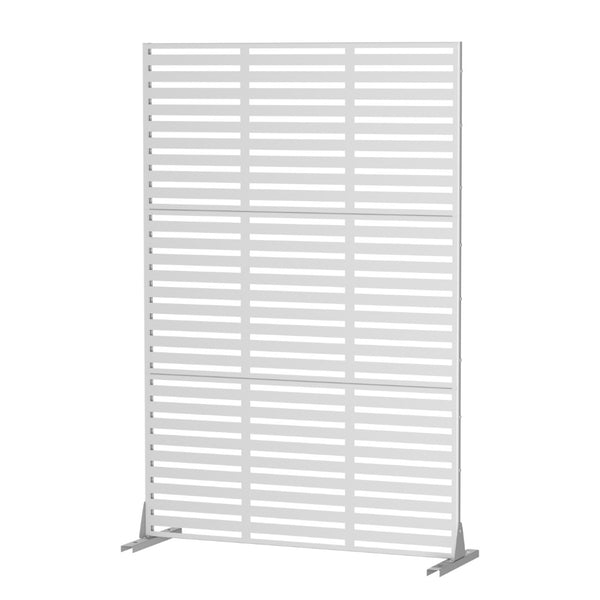 HomeRoots 72" Modern White Steel Three-Panel Room Divider - Stylish Privacy Screen with Translucent Design 562860