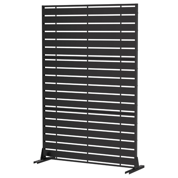 HomeRoots 72" Black Steel Three Panel Screen - Modern Room Divider for Privacy and Style in Any Space 562862
