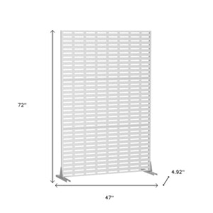 HomeRoots 72" Elegant White Steel Three-Panel Room Divider Screen for Modern Spaces & Flexible Layouts 562863
