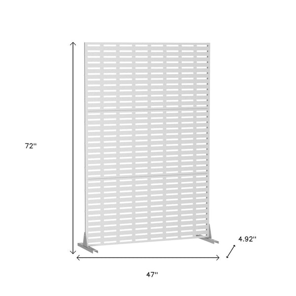 HomeRoots 72" Elegant White Steel Three-Panel Room Divider Screen for Modern Spaces & Flexible Layouts 562863