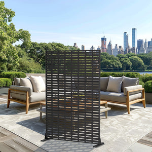 HomeRoots 72" Black Steel Three-Panel Room Divider - Modern Industrial Design for Stylish Space Zoning 562864