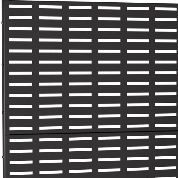 HomeRoots 72" Black Steel Three-Panel Room Divider - Modern Industrial Design for Stylish Space Zoning 562864