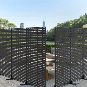 HomeRoots 72" Black Steel Three-Panel Room Divider - Modern Industrial Design for Stylish Space Zoning 562864