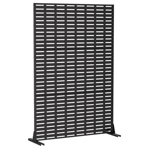 HomeRoots 72" Black Steel Three-Panel Room Divider - Modern Industrial Design for Stylish Space Zoning 562864