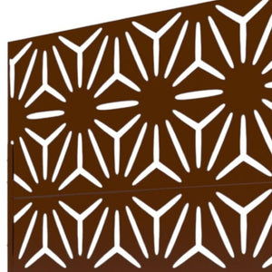 HomeRoots 72" Brown Steel Three-Panel Screen Divider - Stylish, Durable, Versatile for Indoor & Outdoor Spaces 562865