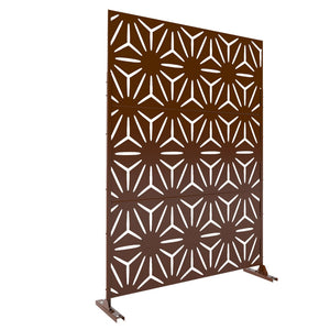 HomeRoots 72" Brown Steel Three-Panel Screen Divider - Stylish, Durable, Versatile for Indoor & Outdoor Spaces 562865