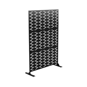 HomeRoots 72" Black Steel Three-Panel Room Divider - Modern Privacy Screen with Translucent Panels & Versatile Design 562868