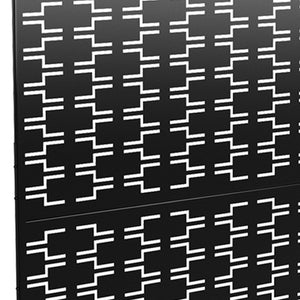 HomeRoots 72" Black Steel Three-Panel Room Divider - Modern Privacy Screen with Translucent Panels & Versatile Design 562868