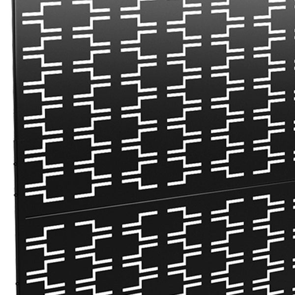 HomeRoots 72" Black Steel Three-Panel Room Divider - Modern Privacy Screen with Translucent Panels & Versatile Design 562868