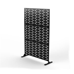 HomeRoots 72" Black Steel Three-Panel Room Divider - Modern Privacy Screen with Translucent Panels & Versatile Design 562868