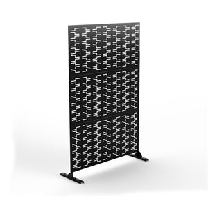 HomeRoots 72" Black Steel Three-Panel Room Divider - Modern Privacy Screen with Translucent Panels & Versatile Design 562868