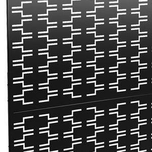 HomeRoots 72" Black Steel Three-Panel Room Divider - Modern Privacy Screen with Translucent Panels & Versatile Design 562868