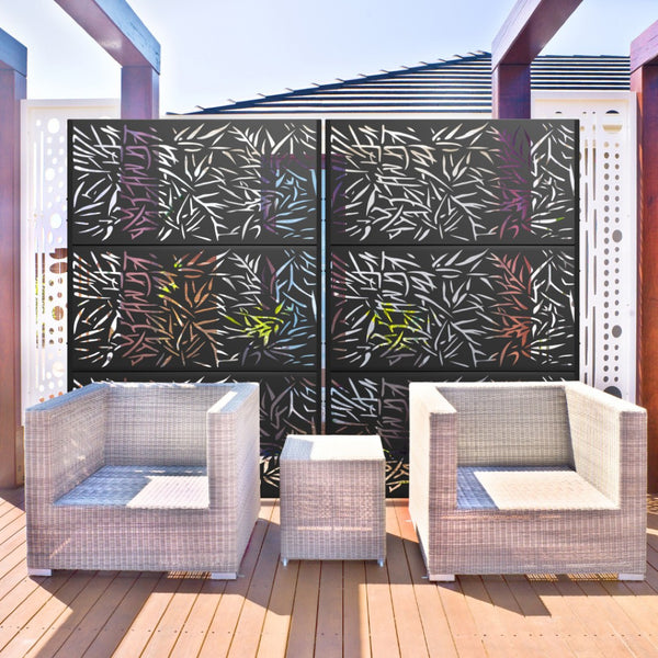 HomeRoots 73" Black Steel Three-Panel Room Divider - Modern Industrial Privacy Screen for Versatile Home Styling 562869