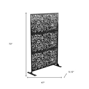 HomeRoots 73" Black Steel Three-Panel Room Divider - Modern Industrial Privacy Screen for Versatile Home Styling 562869
