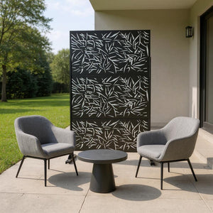 HomeRoots 73" Black Steel Three-Panel Room Divider - Modern Industrial Privacy Screen for Versatile Home Styling 562869